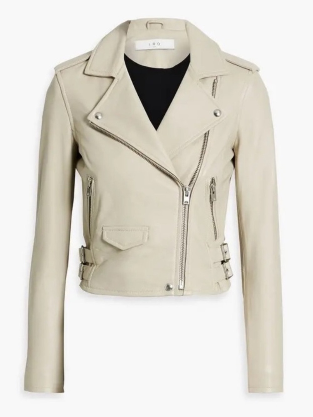 IRO ashville Cream Leather Moto Jacket